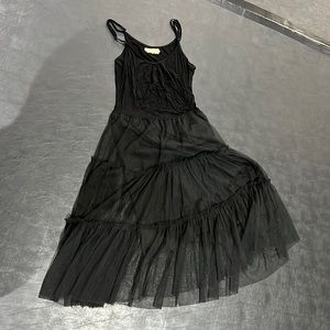 A’reve medium black tulle slip dress or witch costume for Halloween